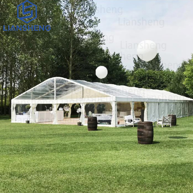 Tenda trasparente per tendone per matrimoni trasparente romantico con tavoli e sedie 200 persone