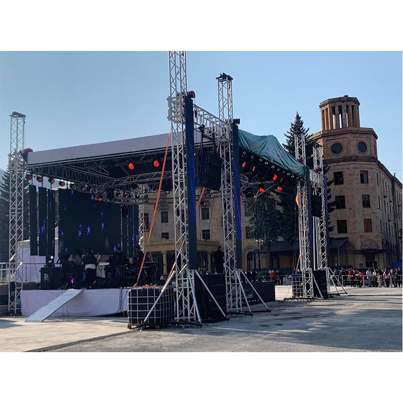 Palcoscenico per sistema di tralicci Lage per esterni personalizzato con prezzo di fabbrica in vendita al di fuori del podio del palco per concerti in lega di alluminio 