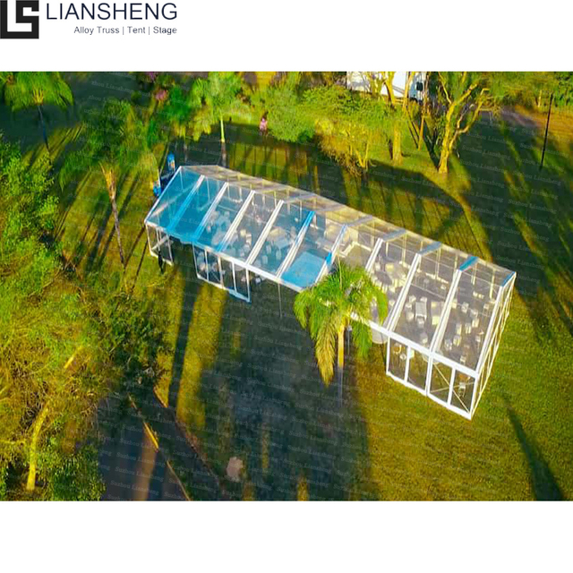 Tenda per festa di matrimonio personalizzata con telaio in lega di alluminio, telaio nero, copertura trasparente per 500.1000 persone