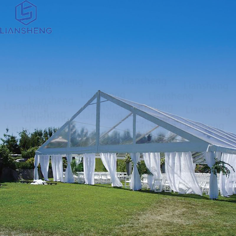 Tenda trasparente per tendone per matrimoni trasparente romantico con tavoli e sedie 200 persone