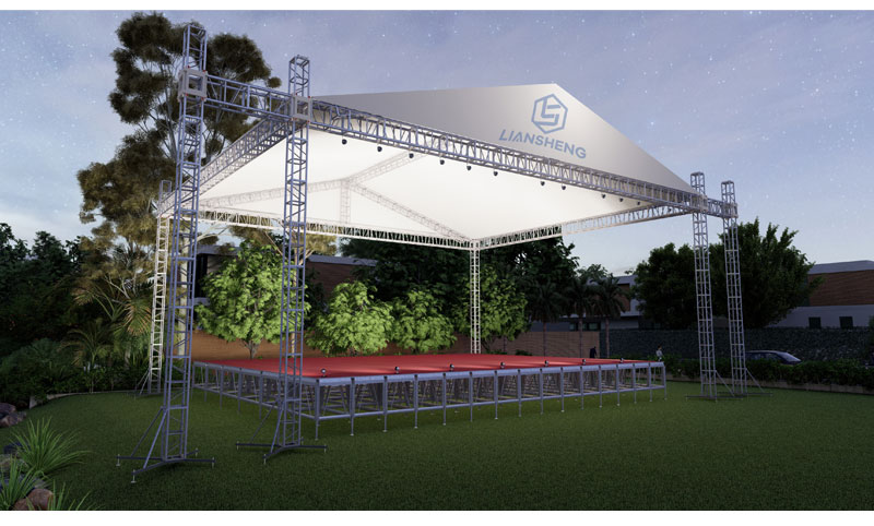 La capriata dell'altoparlante sonoro mostra la piattaforma del palco all'aperto Truss in alluminio Sistema di traliccio triangolare per tetto per eventi