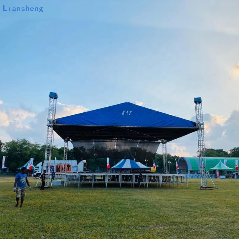 Sistema di capriate per podi per eventi in lega di alluminio per palco all'aperto. Truss Visualizza capriate triangolari per tetti piani