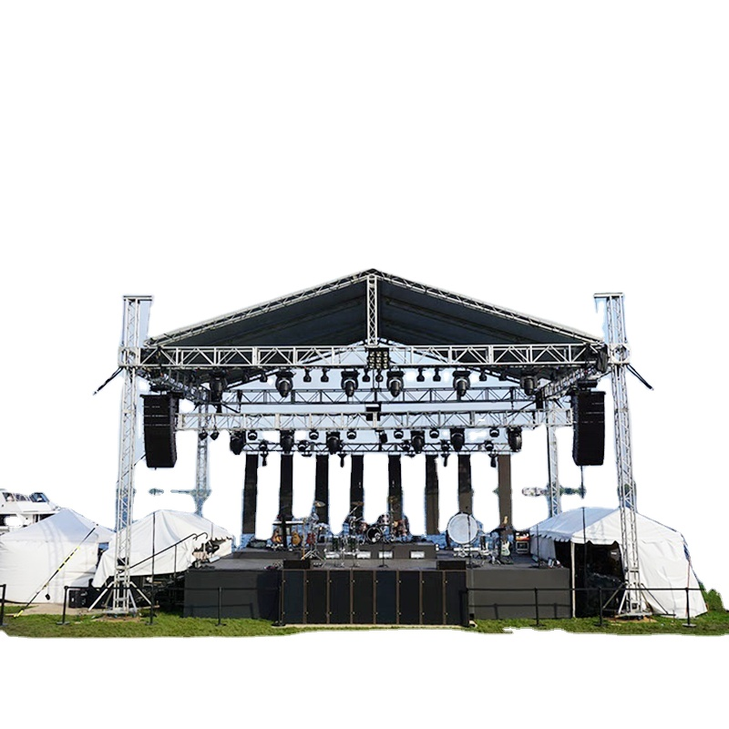 Telaio in alluminio per palco da concerto all'aperto con podio di vendita superiore con rack per sistema di sollevamento per display a traliccio