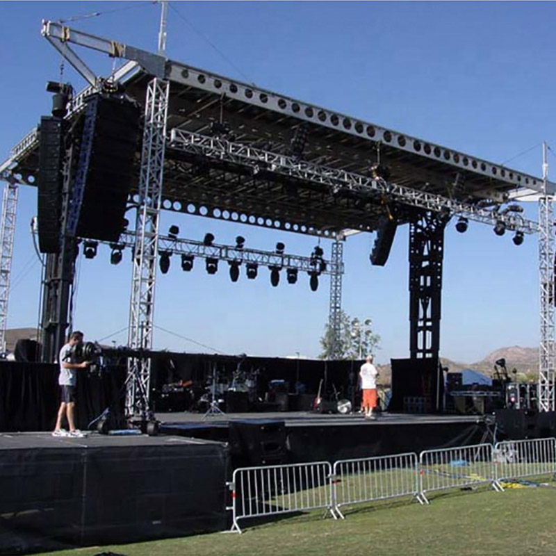 Visualizzazione del sistema di tralicci in alluminio Prezzo Stage Concerto mobile Spettacolo in vendita Piattaforma da palco Palco in alluminio in vendita