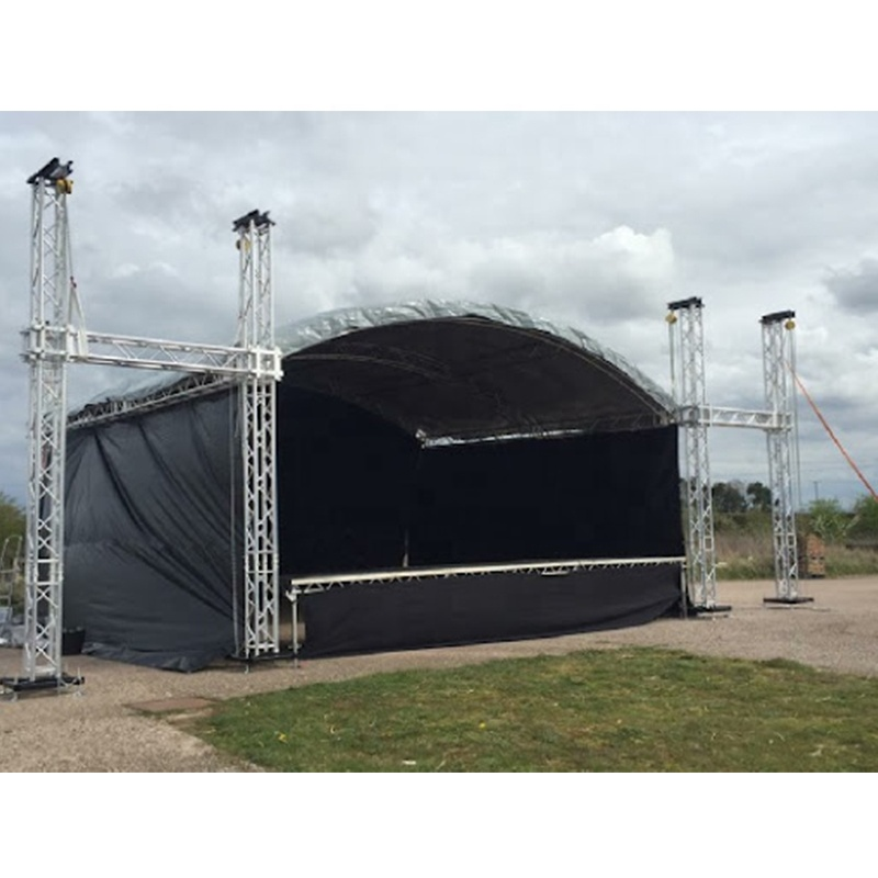 Vendita calda A forma di capriata del tetto Display capriata in alluminio per esterni e podio da palco per concerti in vendita