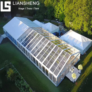 Tenda nuziale panoramica trasparente da 30 m × 60 m | Sotto la cupola, amore e luce stellare convivono—— Spazio artistico di 1800㎡ senza colonne, creando un matrimonio indimenticabile a livello di sala