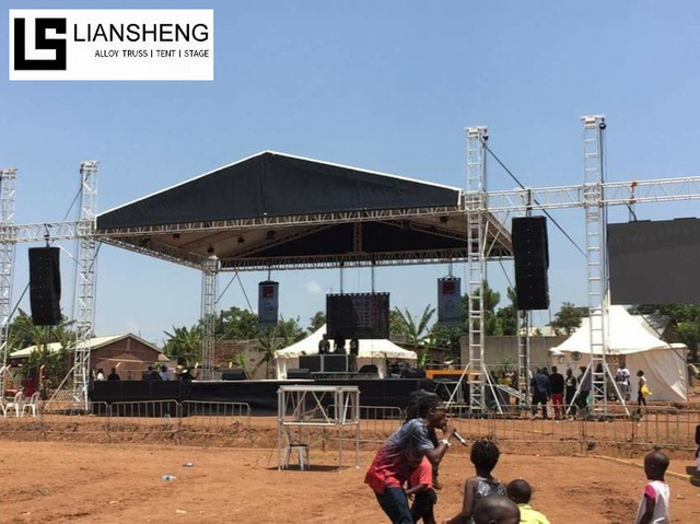 Palcoscenico per concerti per eventi con traliccio a vite in lega di alluminio con tetto piano 8 * 6 * 6 m