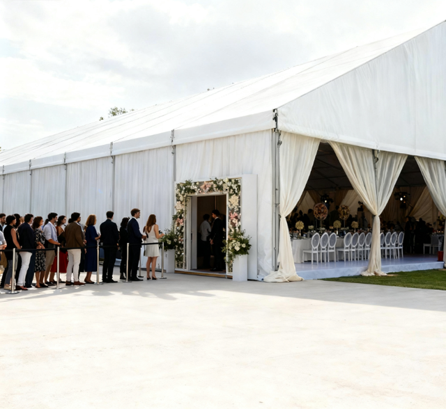 [Serie Cloud Hall] Tenda nuziale esclusiva da 20×50 m: utilizza la luce soffusa come pennello per tessere una storia d'amore indisturbata
