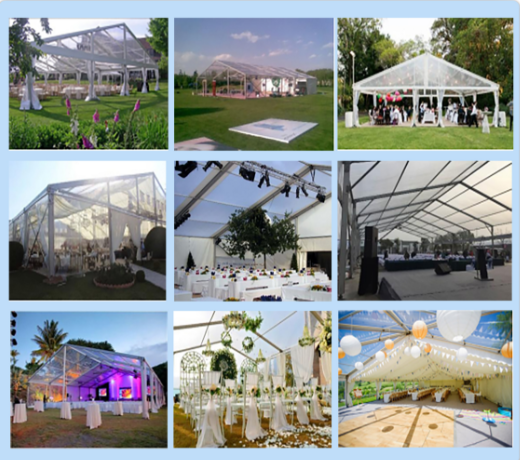 Tenda nuziale di lusso con atrio trasparente