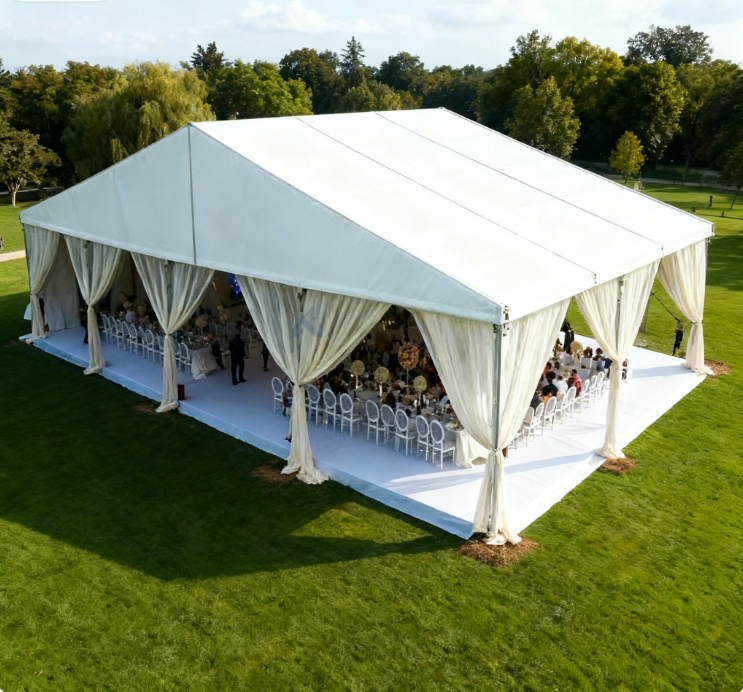 [Serie Cloud Hall] Tenda nuziale esclusiva da 20×50 m: utilizza la luce soffusa come pennello per tessere una storia d'amore indisturbata