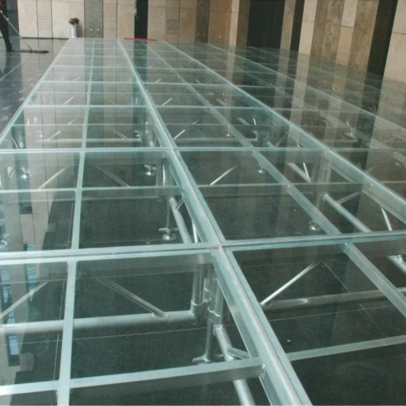 Palcoscenico acrilico con piattaforma mobile in alluminio per traliccio con cerniera di montaggio in alluminio per matrimoni eventi