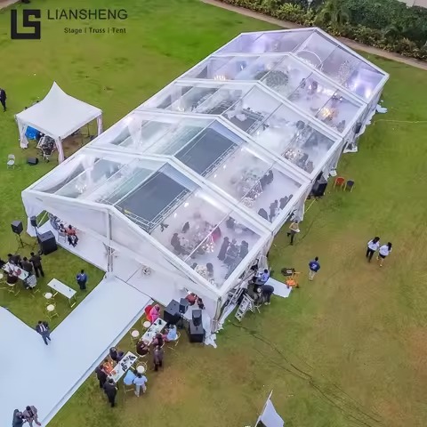 Tenda per eventi tenda per festa di nozze in lega di alluminio con baldacchino per esterni trasparente trasparente