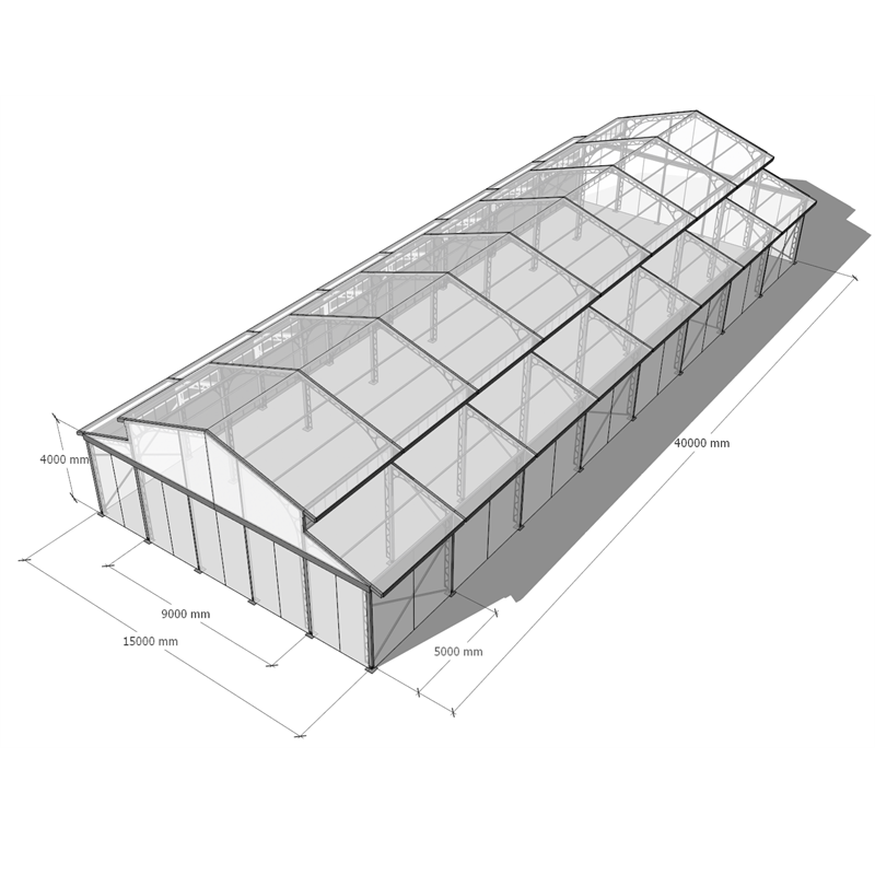 Tenda per eventi Orangery con atrio per feste di matrimonio, struttura in alluminio per esterni di lusso per 4 stagioni
