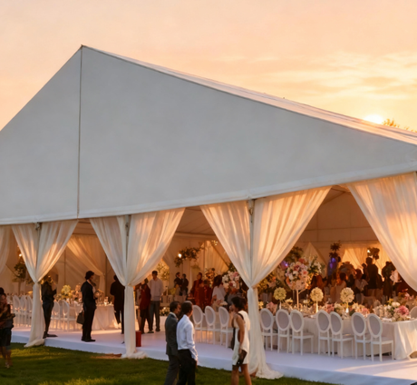 [Serie Cloud Hall] Tenda nuziale esclusiva da 20×50 m: utilizza la luce soffusa come pennello per tessere una storia d'amore indisturbata