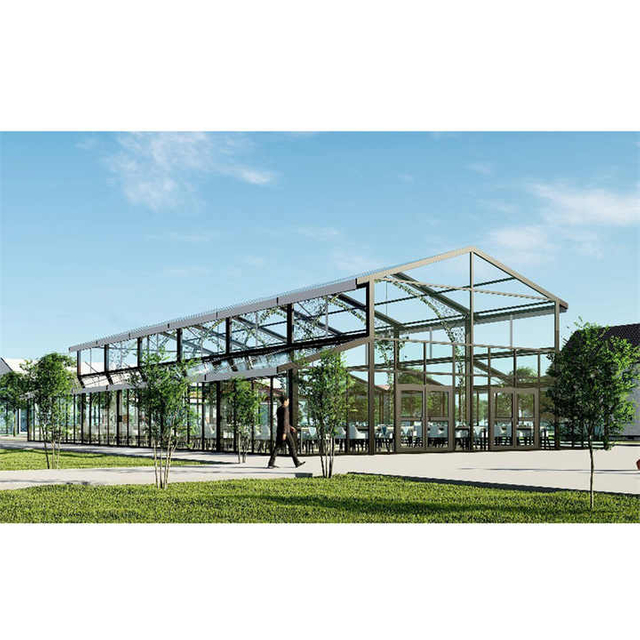 Tenda da matrimonio con struttura trasparente di grandi dimensioni, struttura a baldacchino, struttura per tendone, parete in vetro, atrio, evento, tende commerciali per eventi