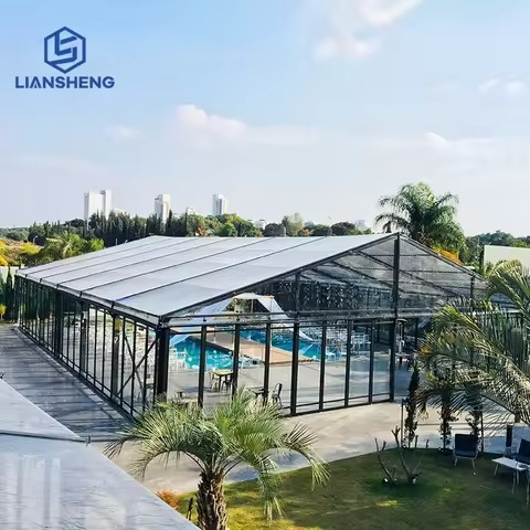 Tenda nuziale panoramica trasparente da 30 m × 60 m | Sotto la cupola, amore e luce stellare convivono—— Spazio artistico di 1800㎡ senza colonne, creando un matrimonio indimenticabile a livello di sala