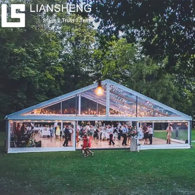 Tenda per feste per eventi nuziali con copertura trasparente in lega di alluminio per 100 300 500 persone