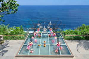 Palcoscenico per matrimoni pieghevole in vetro e alluminio portatile