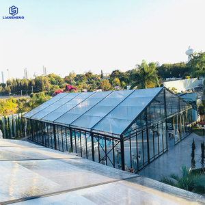 Tenda per feste di lusso con cornice nera in PVC trasparente, tenda grande, colore a spina di pesce curva, tenda per tendone per eventi con struttura in acciaio di alluminio opzionale