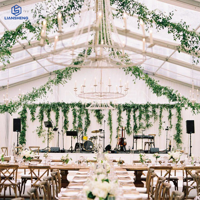 Tenda trasparente per eventi per feste di matrimonio con telaio in alluminio di alta qualità da 300-500 posti in vendita 