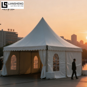 Tenda a pagoda economica con struttura quadrata in ferro: rifugio per eventi robusto ed economico