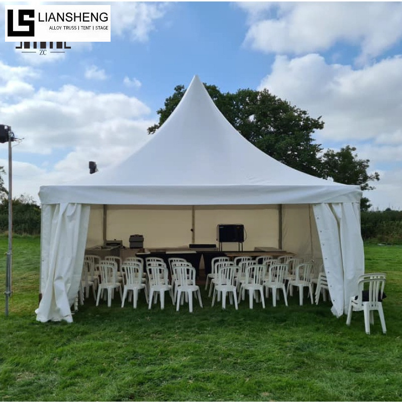 Tenda a pagoda economica con struttura quadrata in ferro: rifugio per eventi robusto ed economico