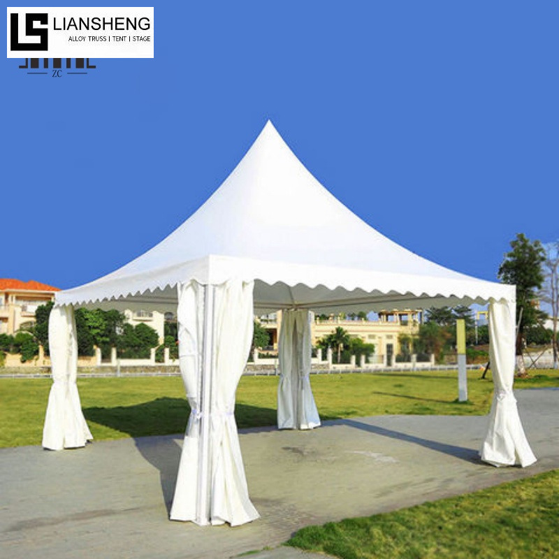 Tenda a pagoda economica con struttura quadrata in ferro: rifugio per eventi robusto ed economico