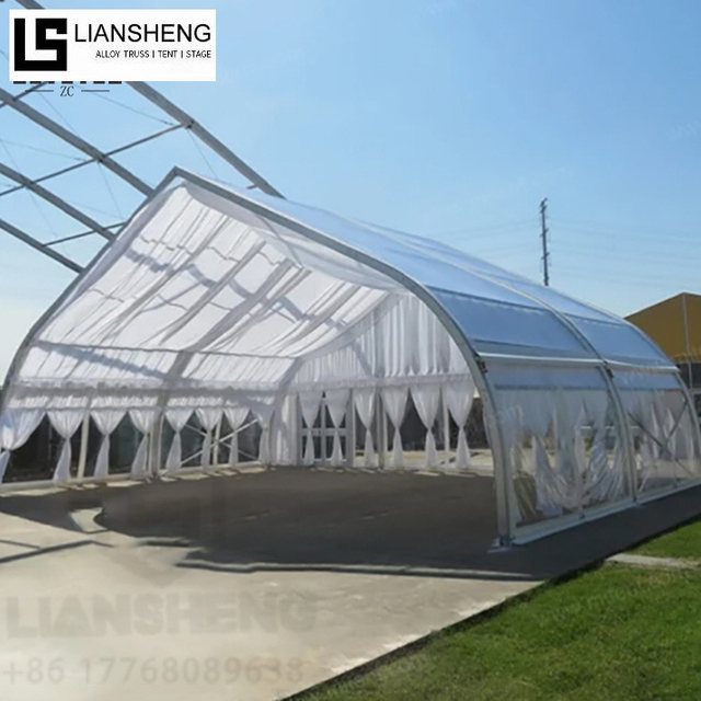 Tenda a forma di pesca - Tenda per eventi con struttura in alluminio con tetto curvo per matrimoni ed eventi